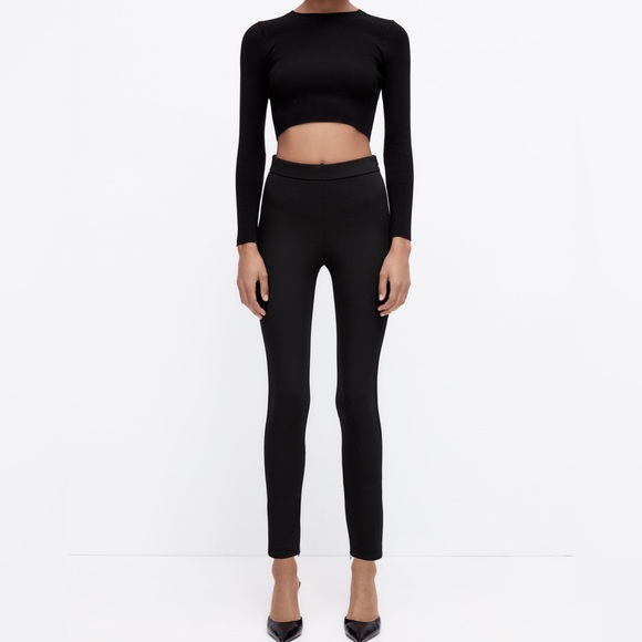 Zara | Pants u0026 Jumpsuits | New Zara Black Capri Leggings | Poshmark